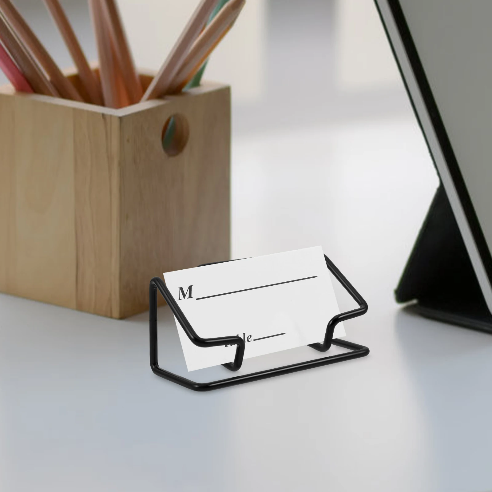 

Business Card Storage Rack Name Display Holders for Desk Household Iron Organizer Office