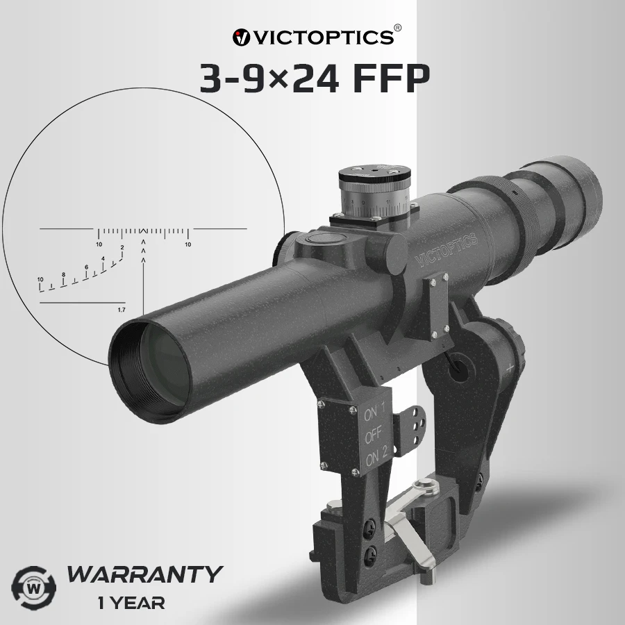 Victoptics 3-9x24 First Focal Plane Riflescope Side Mount System Fit Ak Series Huting Tactics Sight