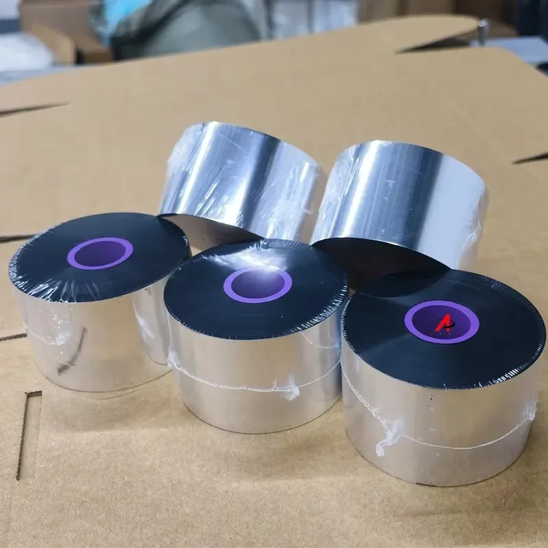 Black White 55x450 55x600 Scratch Jumbo Rolls TTO Machine Ribbons Custom Slitting Consumables Parts