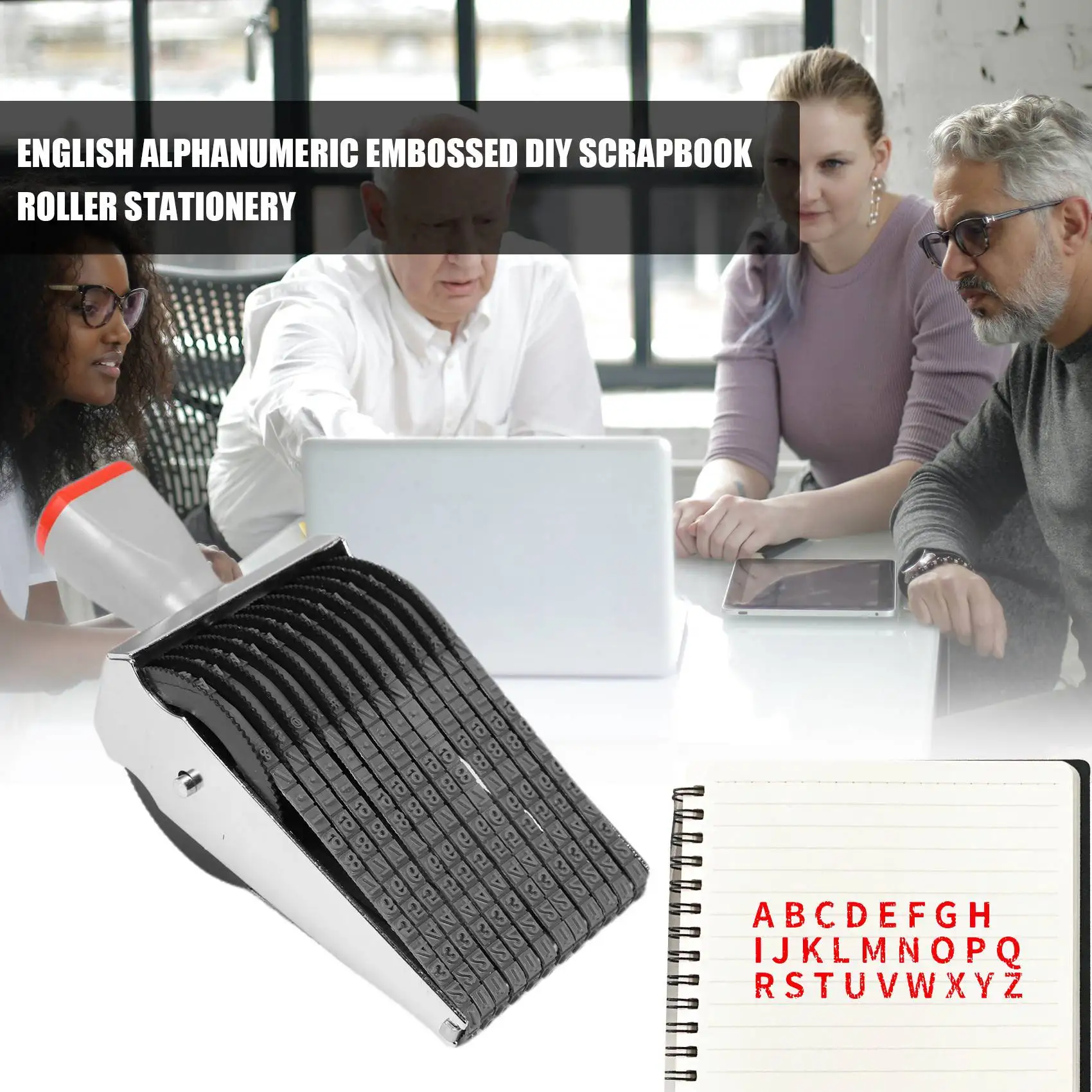 多目的ローリングラバースタンプ、12桁、アルファベット文字英語番号、emboss、diyスクラップブッキングローラー、文房具