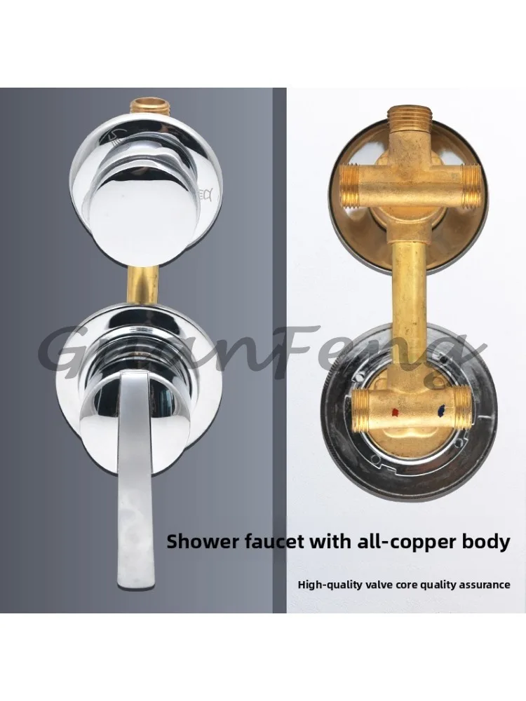 All‑Copper Shower Mixing Valve, Hot Cold Water Switch Conversion Gear Regulator Faucet Accessories