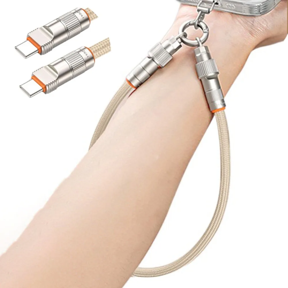 

Type C Data Cable Mobile Phone Lanyard PD66W Anti-lost Fast Charging Phone Strap 2 in 1 Braided Phone Hanging Rope Travel