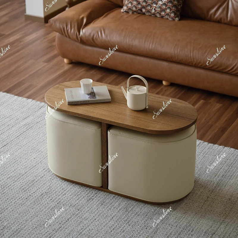

Modern simple coffee table combination French retro tea table creative living room sofa stool