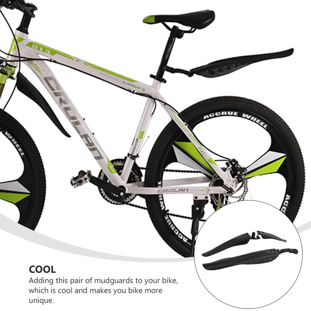 

1Pair Bike Mudguard Plastic Durable Multi-Angle Adjustable Mountain Road Bike Rain Guard Dirt Board Black Windproof Sturdy