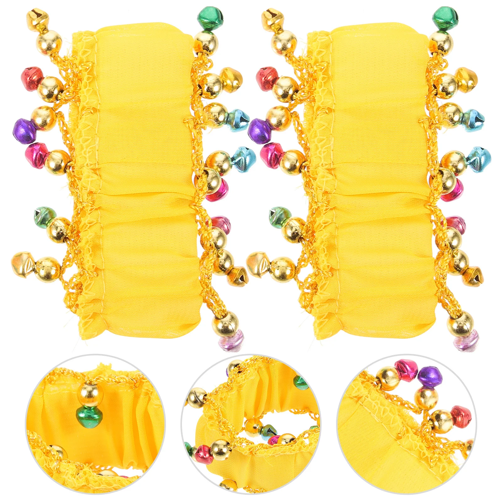 1Pair Bell Bracelets Belly Dance Wrist Bands Chic Ethnic Costume Accessories Dancing Supplies Wrist Bands Bracelets