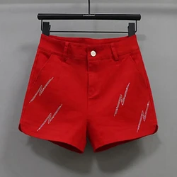 Black Denim Shorts For women's 2025 Spring/summer New Female Elastic high waisted Slim A-line Hot pants Casual Shorts
