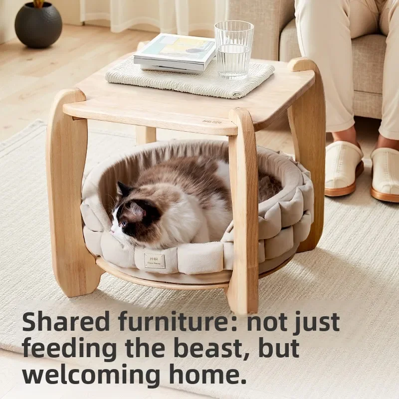 Four Seasons Universal Solid Wood Furniture Human Pet Bedroom Cat Villa Side Cat Nest Cat Climbing Frame