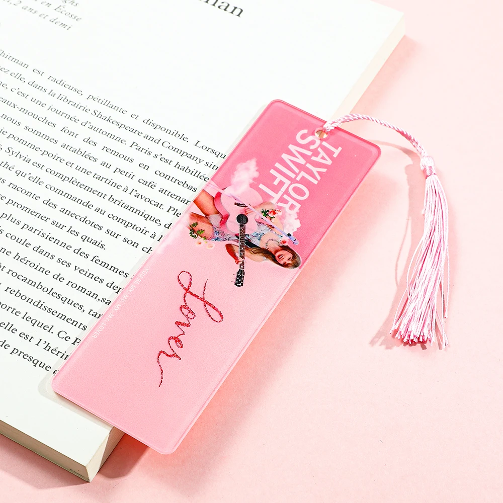 Creative acrylic Taylor Swift bookmark with tassels, simple and exquisite, the best reading gift for fans and friends. image 2