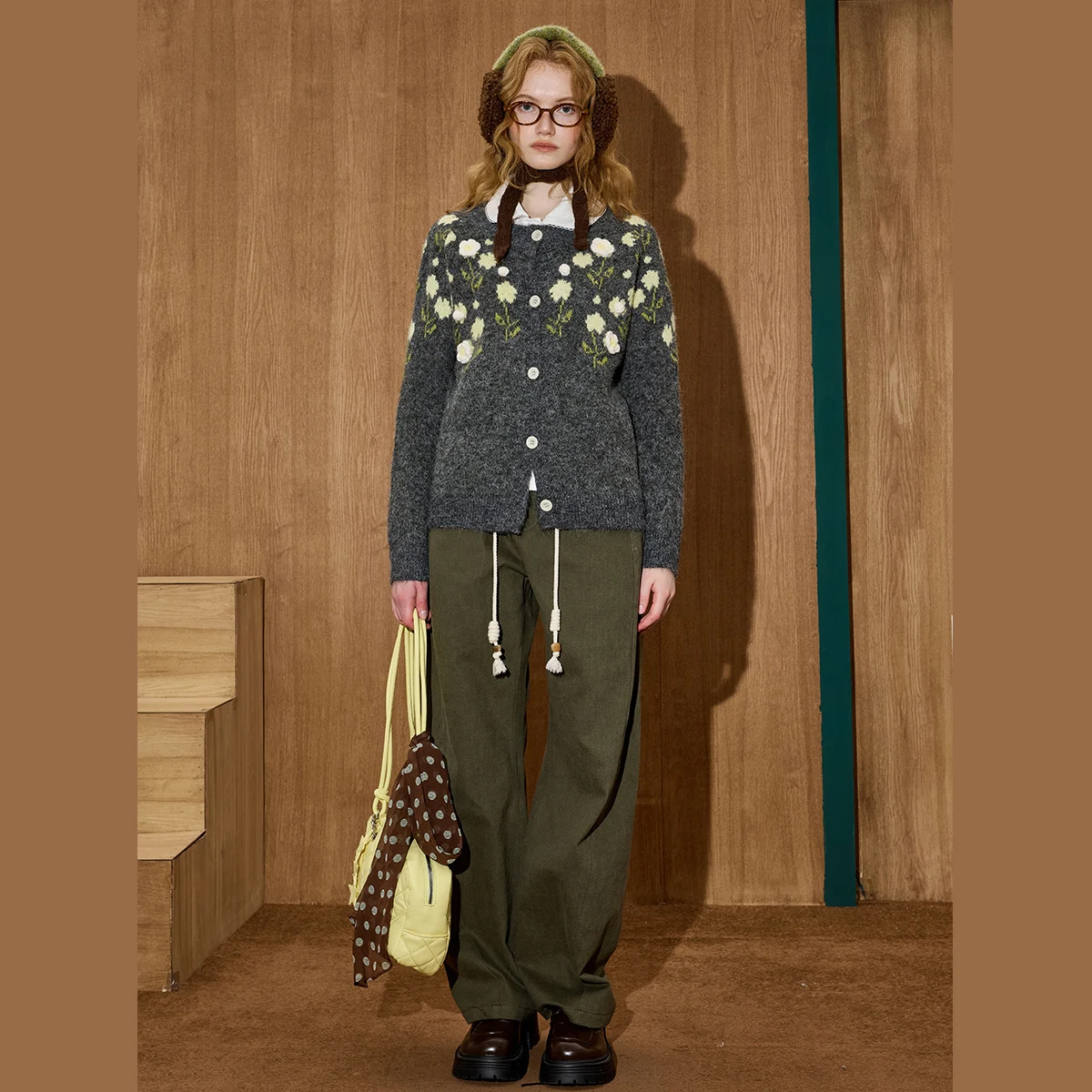 2025 겨울 여성 빈티지 3D 플로럴 자수 스웨터 안티에이징 루즈핏 풀오버 코지 Y2K 시크 니트웨어 오버사이즈 라운지웨어