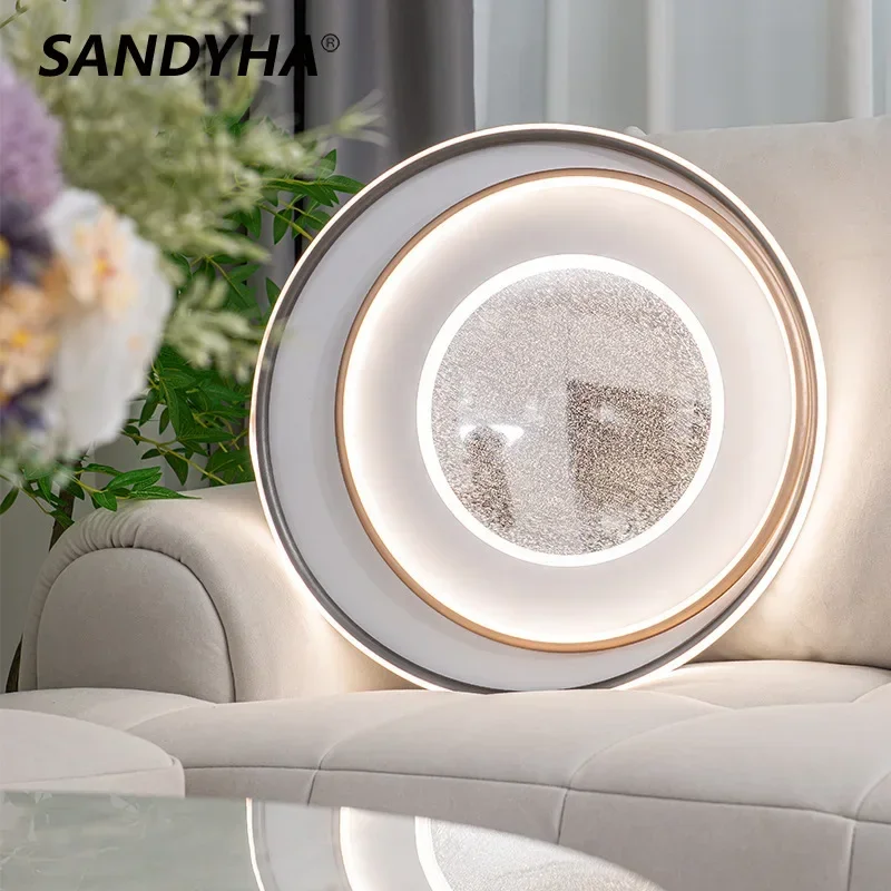 

SANDYHA Stylish Modern Acrylic Crackle Ceiling Light Fixture for Living Room Bedroom Dining Table Elegant Home Decoration