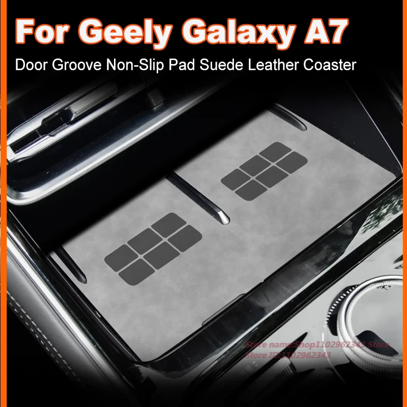 

Anti-Slip Gate Slot Cup Mat For Geely Galaxy A7 2025 Door Groove Non-Slip Pad Suede Leather Coaster Car Interior Accessory