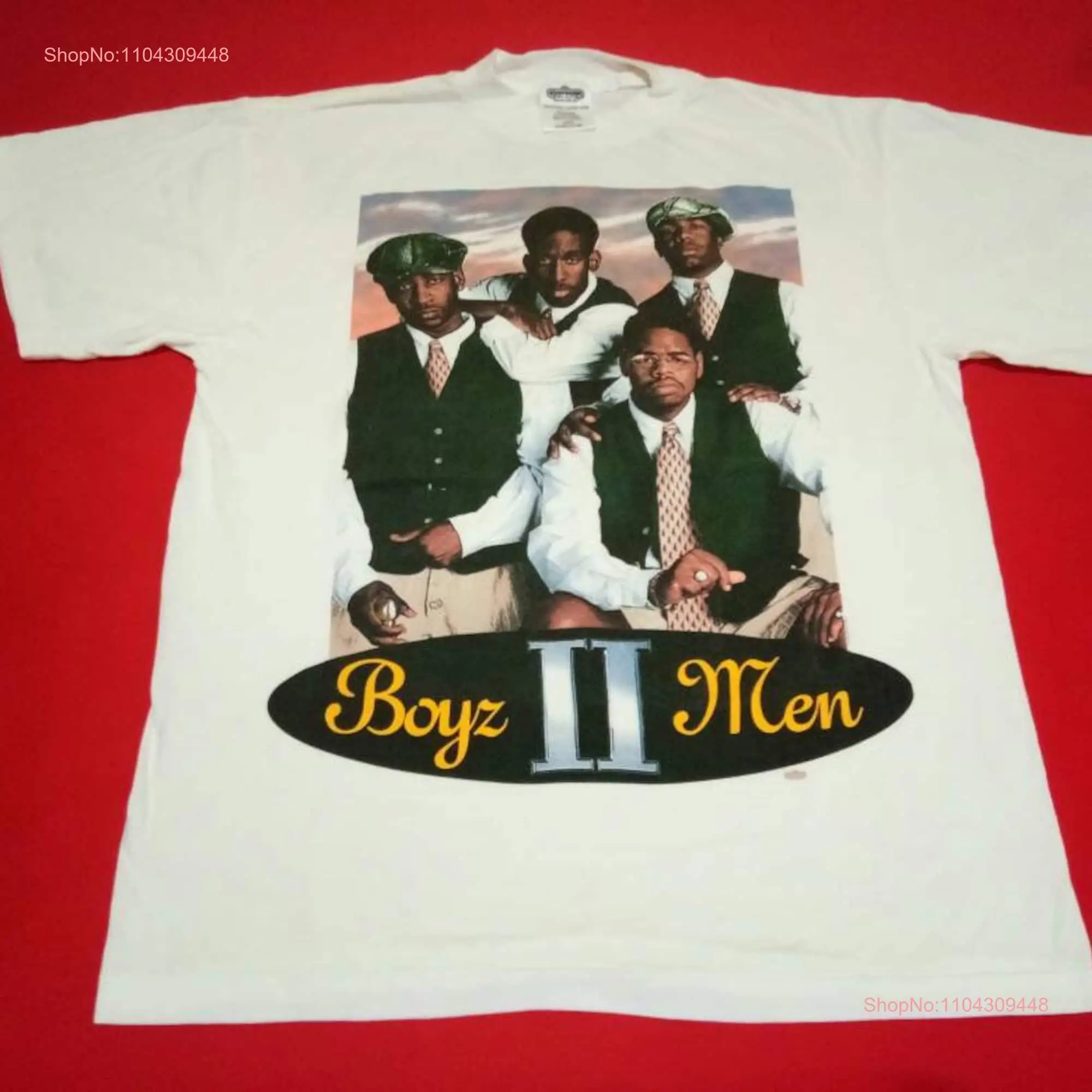 Vintage Boyz II Mens World Tour 1995 B2M American Vokal Harmony Large White T Shirt Music Concert Size L