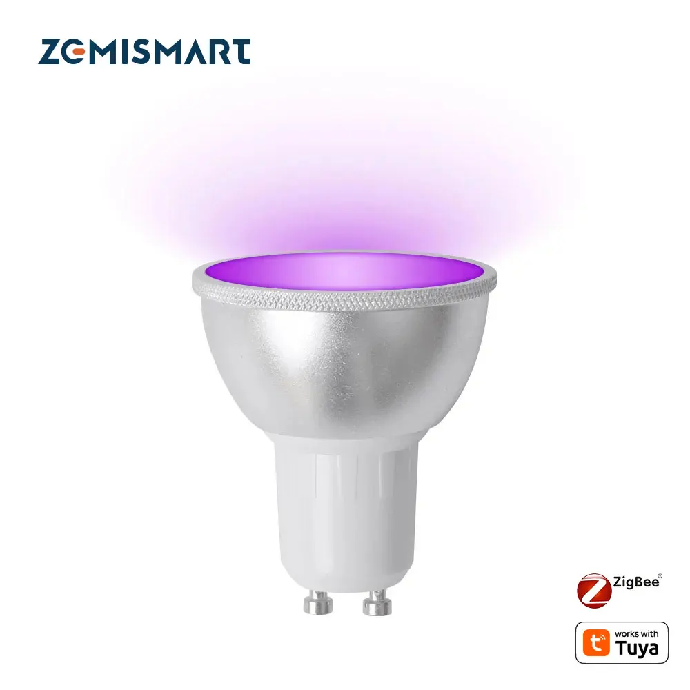 Zemismart Zigbee GU10 Smart LED Bulb 5W RGBCW Work with Tuya Smart Life App Alexa Echo Plus Google Home Voice Control