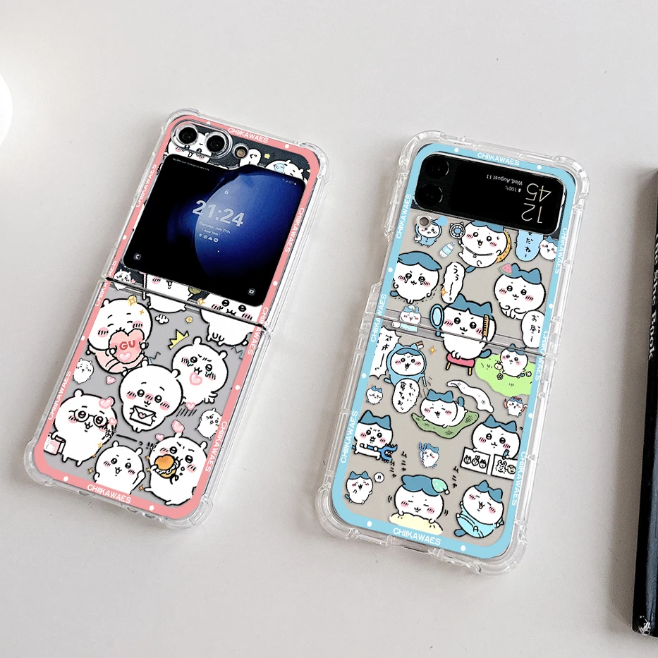 Japan comics Cute Chiikawas New Hot Phone Case dla Samsung Galaxy Z Flip 3 4 Z Flip 5 Z Fold 4 5G PC Soft Anti-fall Back Cover