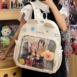 HAEX Aesthetic Women Ita Bags Kawaii Cartoon Cat Embroidered Backpacks Female Y2K Large Capacity Students Commute Bolso Mujer