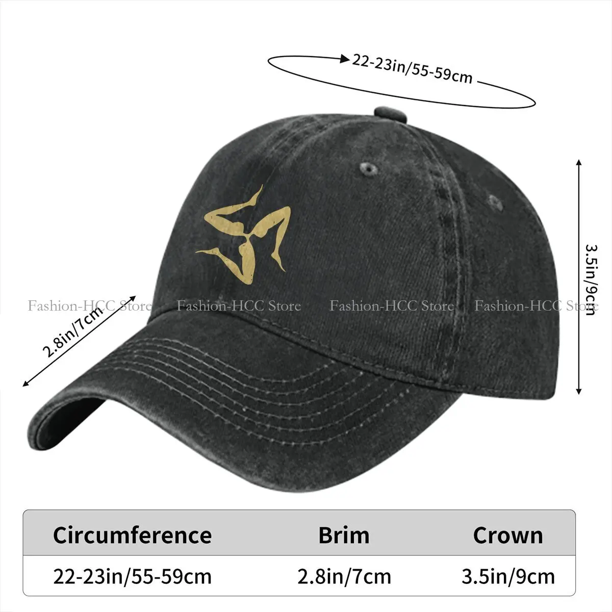 Pure Color Dad Hats Sicilian Three Legs Symbol In Japanese Gold Trinacria Or Triquetra Sun Visor Baseball Cap Sicilia Peaked Cap