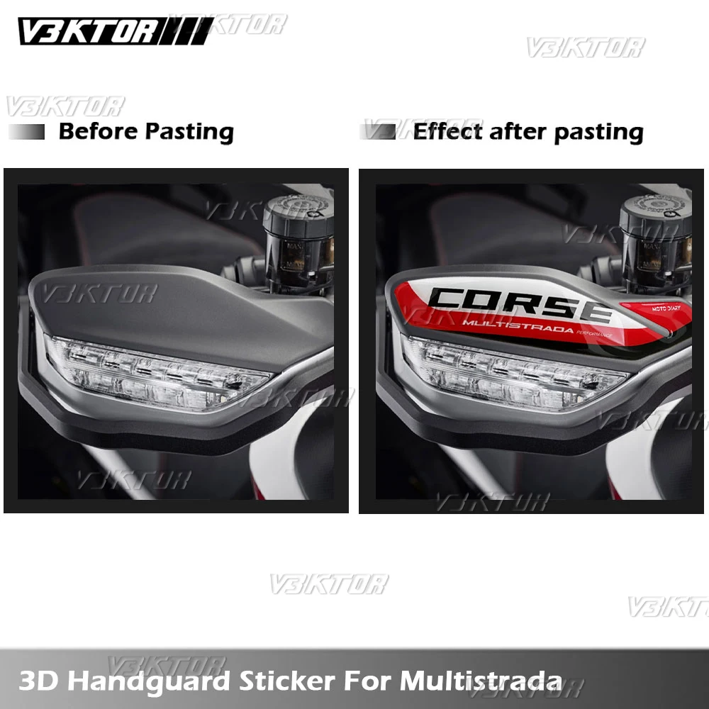 3D Motorcycle Handguard Stickers Hand Guard Shield Protection Decals For Multistrada 1260 1200 950 1260s Enduro V2
