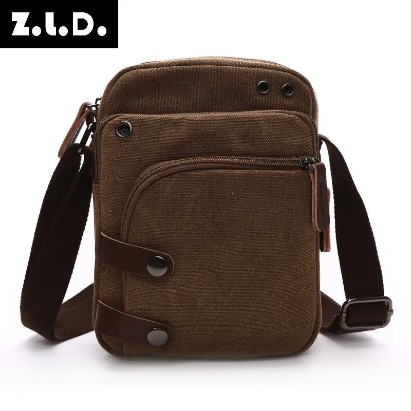 NEW Man Short Travel Canvas Shoulder Bag With Phone Pocket Vintage Small Crossbody Bags For Men To Hiking сумка барсетка мужская