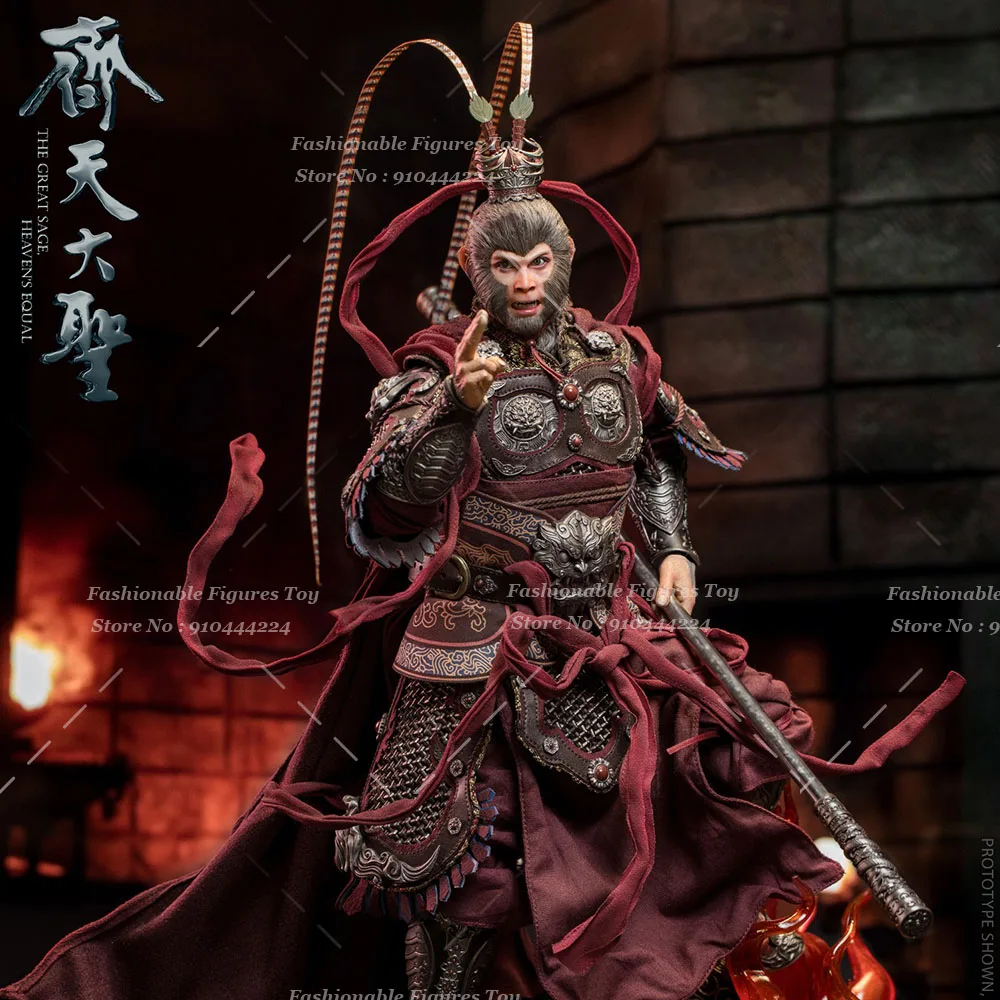 HAOYUTOY 1/6 Men Soldier Monks Wu Kong Dark Black Monkey King Journey To The West Fighting Holy Buddha12Inch Action Figure Model