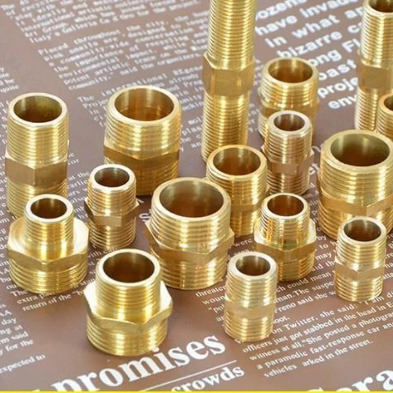 Copper Metal Threaded Water Pipe Connector 1/4