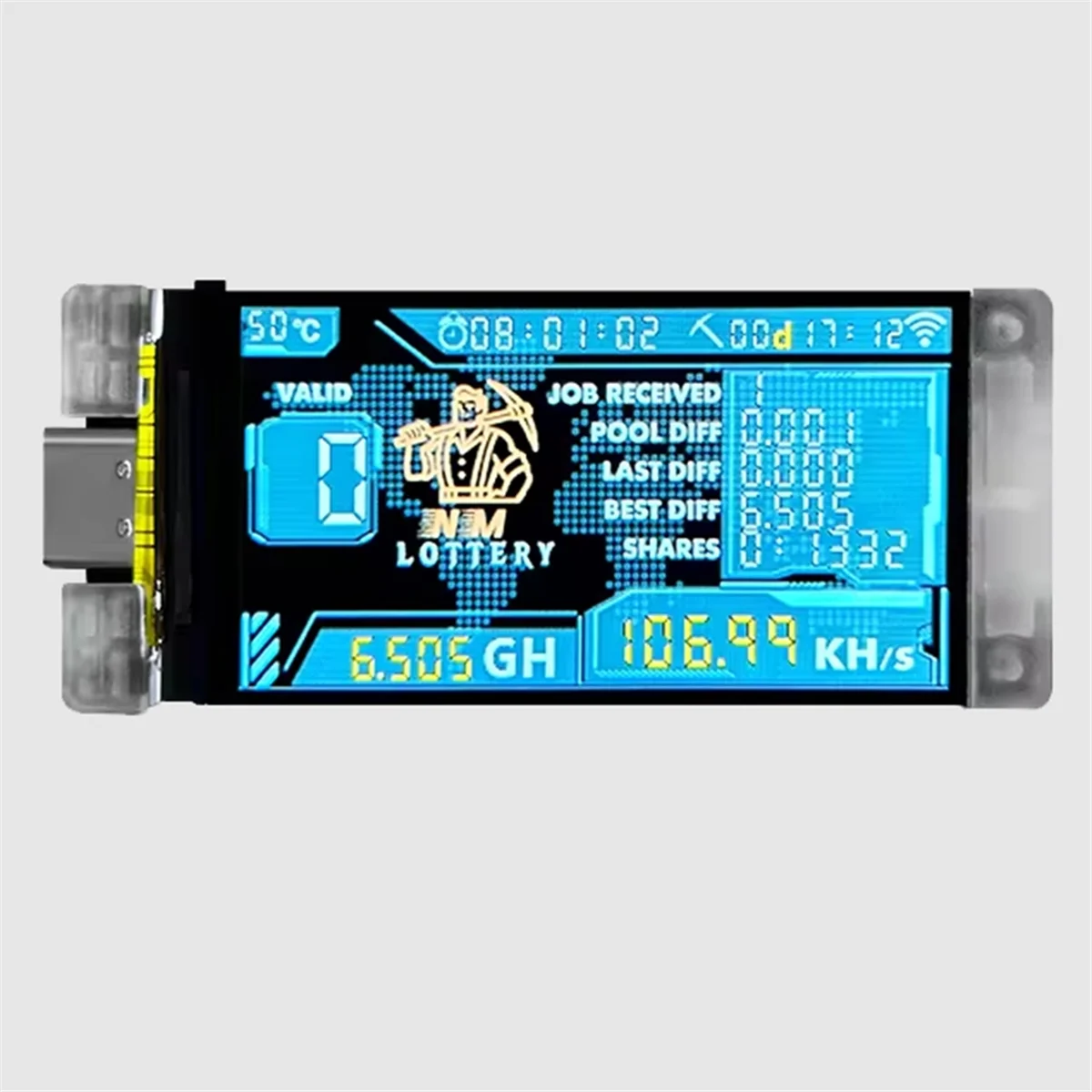 B59ABitco Nerd Miner BTC Crypto Solo Lottery 117KH/S Heltec Vision Master T190 Consumo Conexão WiFi