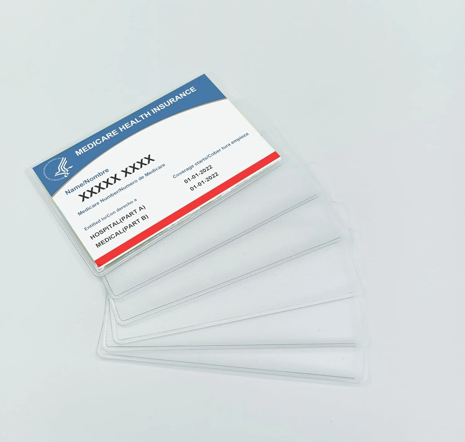 Waterproof Plastic Card Protector Sleeves 10 Pack, Single Wallet Size Card Holders for New Medicare Card, Social Security Card, Credit Card and Business Card