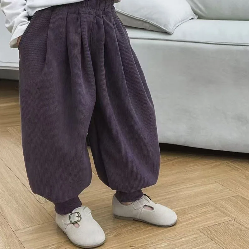 1-10Yrs Kids Boys Harem Pants UNITIM Autumn Children Boys Corduroy Lantern Pants Elastic Waist Toddler Baby Boys Outwear Pants