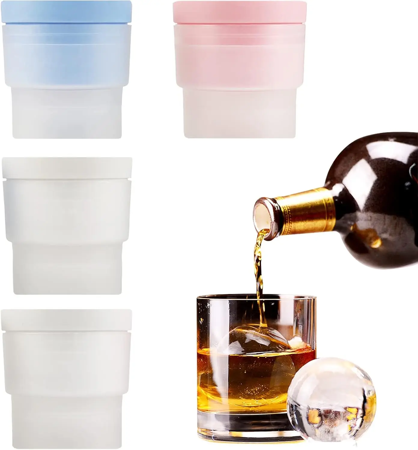 Großer Eisball-Eiswürfelbereiter, Eisfach-Modell, Mehrzweck-Whiskey-Eisballform, Eiswürfelbereiter für runde Eisbälle, Eiswürfel-Formwerkzeug