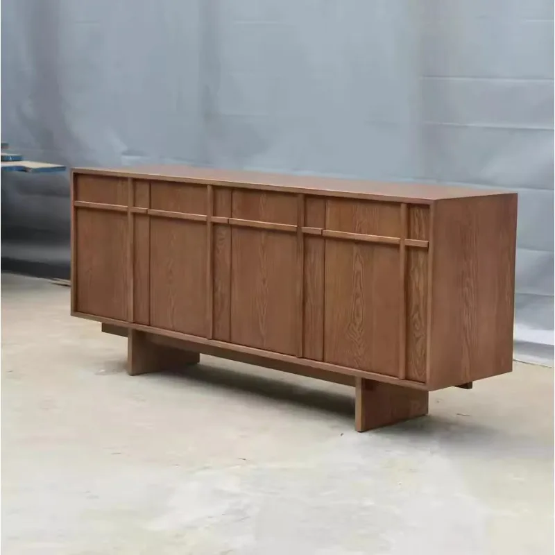 

French retro solid wood entrance cabinet, American luxury sideboard, home hotel furniture new living room locker
