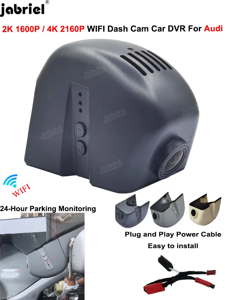Plug en Play 4K 2160P Auto DVR Dashcam Voor Audi A3 A4 A5 A6 A7 A8 Q3 Q5 Q7 TT 2004-2026 Wifi Auto Camera Dash Cam Video Recorder - afbeelding 2