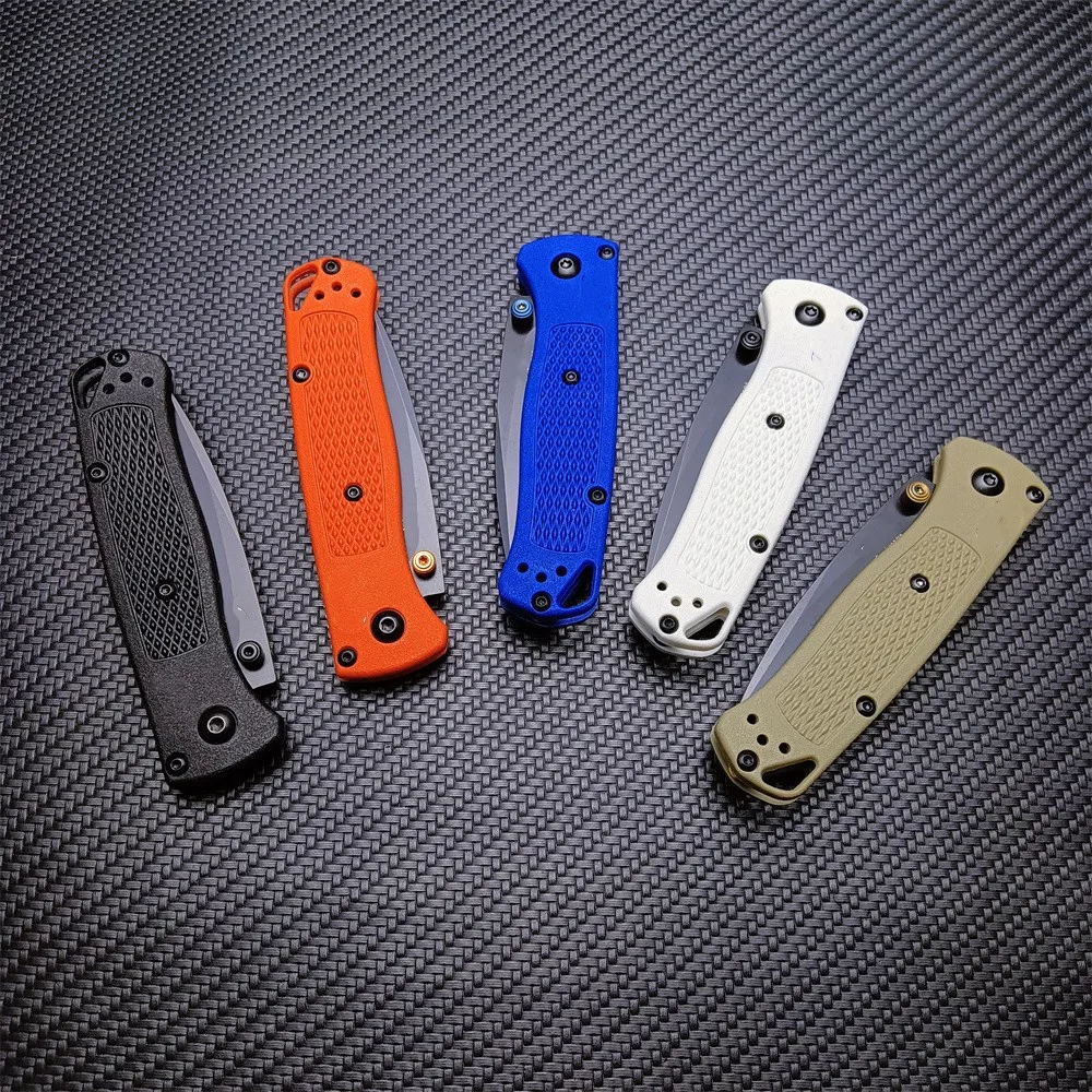 Multi-color BM 533 Pocket Folding Knife Sharp Drop-shaped Black Blade Nylon Wave Fiber Handle Outdoor Camping EDC Utility Tool