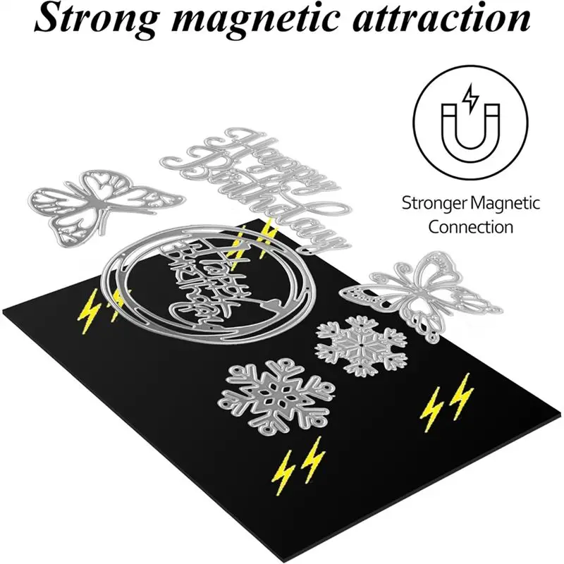 ABLQ 40 قطعة من أوراق التخزين المغناطيسية والجيوب-20 صفائح مغناطيسية مزدوجة الجوانب + 20 أكياس تخزين لقطع القوالب لصنع البطاقات #6