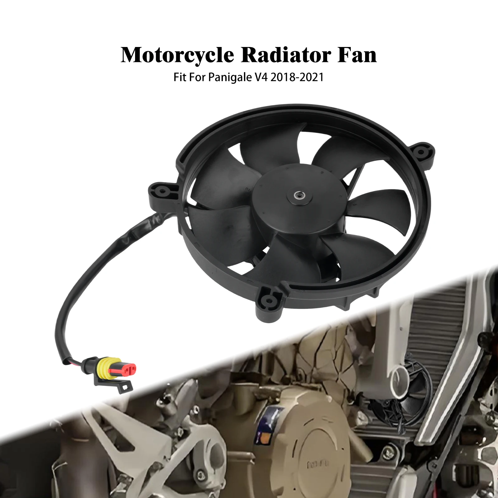 

Motorcycle Radiator Cooling Fan Electric Right Black Plastic CoolFlow For Panigale V4 2018-2018 2019 2020 2021 Engine Cooler Fan