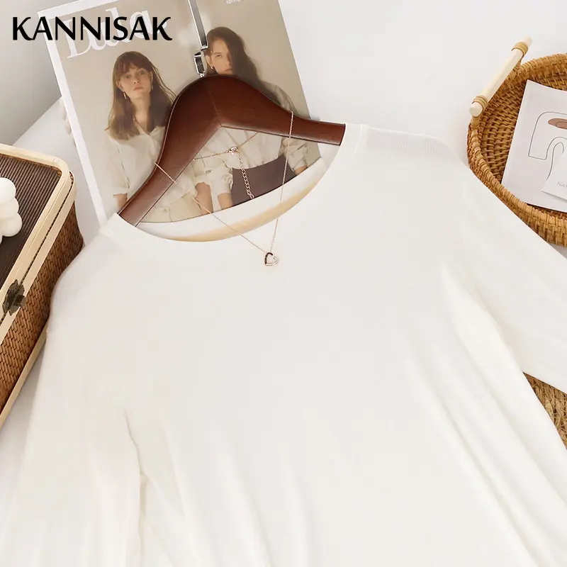 Damskie koszulki T-shirtowe Bluzka bazowa 2025 Jesień Zima Golf Ciepła Moda Koreańska Jednolita Cienka Tkanina Wewnętrzna Dopasowana Modalowa Koszulka — zdjęcie 5