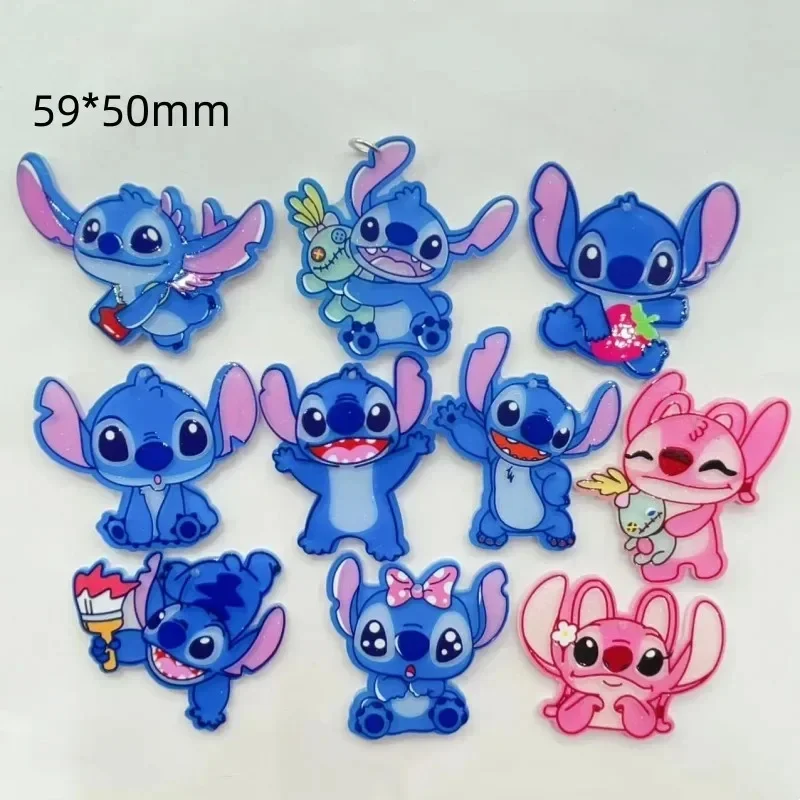 10pcs acrylic animal stitching pendant necklace keychain DIY handmade keychain necklace cute earring accessories