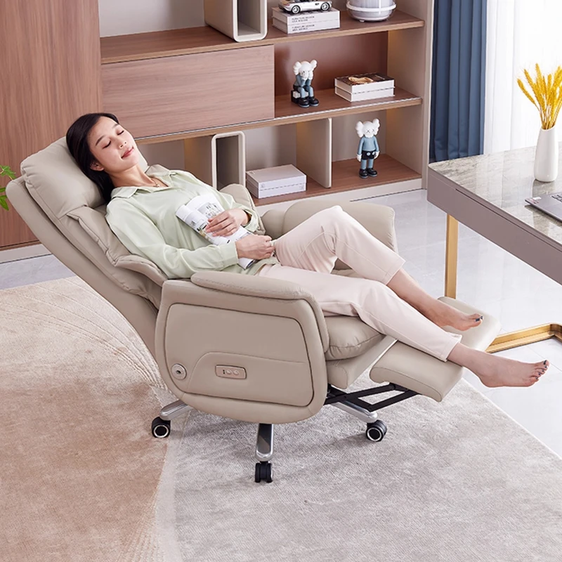 كرسي مريح للتدليك الكهربائي من الجلد، تسخين مريح، كرسي مكتب كمبيوتر مستقر، كراسي ألعاب كرسي بذراعين