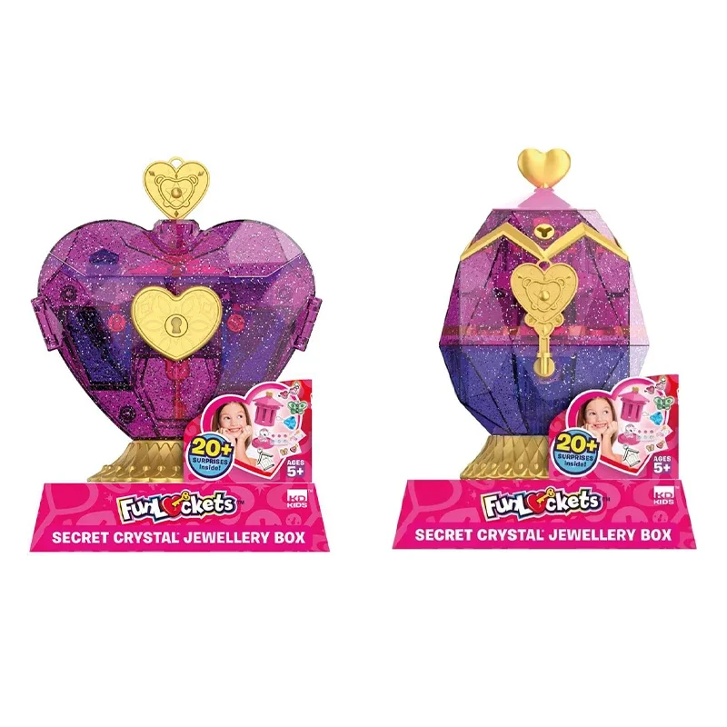 Funlockets Secret Crystal Schmuckschatulle, 20 Überraschungsaccessoires, Minifiguren zum Sammeln, Überraschungsspielzeug für Kinder, Halloween-Geschenk, 1 Stück