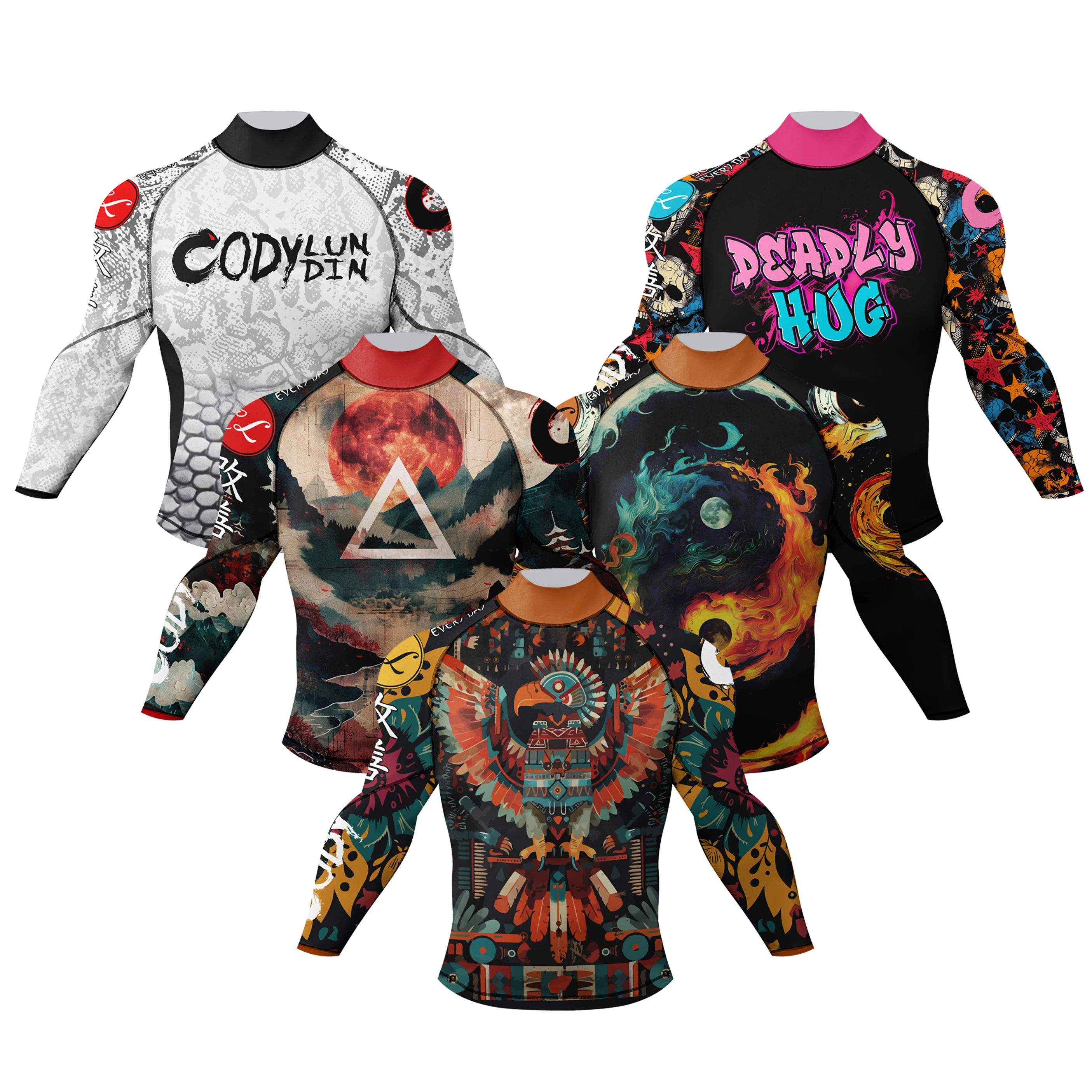 New Products Wholesale Customizable BJJ Flexible Rashguard MMA Fight Wear with Sun Protection for Boys Wholesale Rash Guard