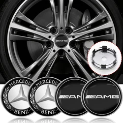 For Mercedes Benz AMG E S C A B Class GLE GLS CLS GLC CLA GLA GLK GLB C300 4Pcs 56/60mm Car Wheel Center Hub Cap Car Accessories