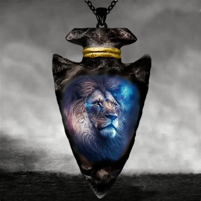 Fashion Indian Animal Lion Pendant Necklace Hip Hop Black Chain Necklaces for Men Stainless Steel Jewelry Accessories Party Gift