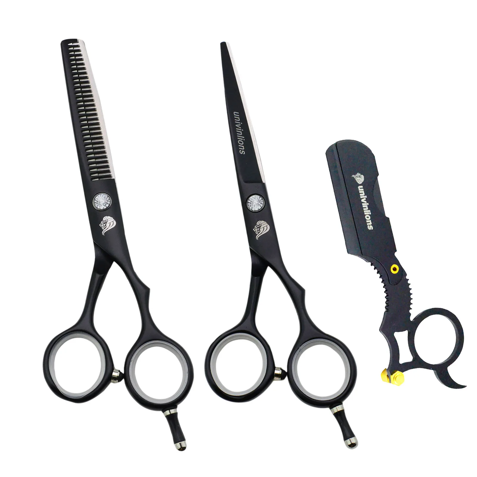 

5.5" Black Scissors Barber Shears Sale Japanese Hairdressing Scissors Hairdresser Razor Thinning Scissors Barber Shop Supplies