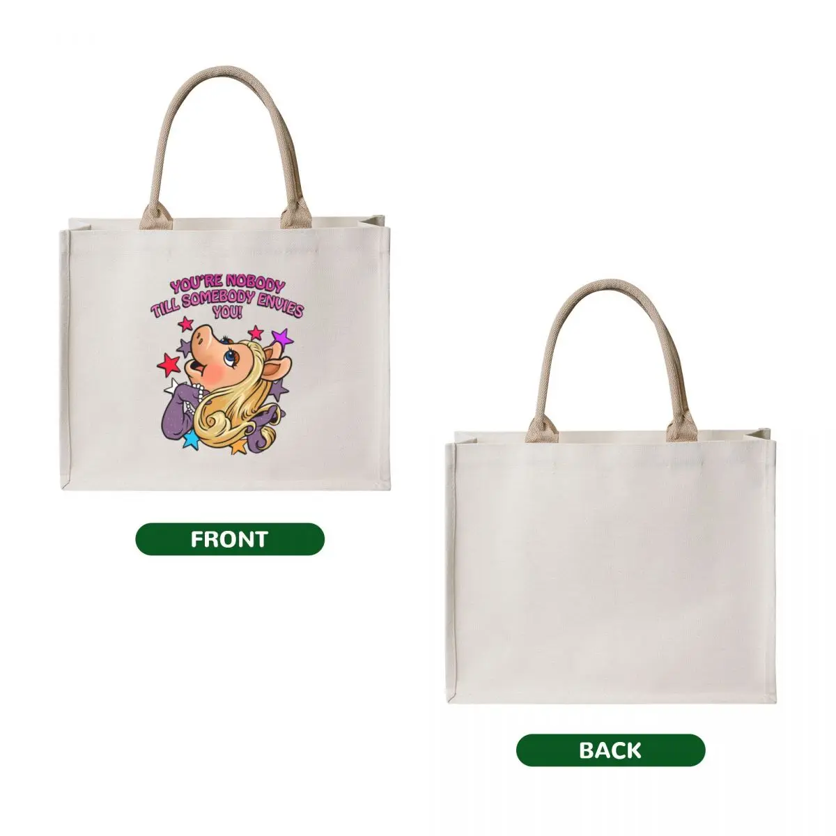 Miss Puppet Character Piggy Love You Tote Bag handbag Women's handbag woman shopping bag Lady bag