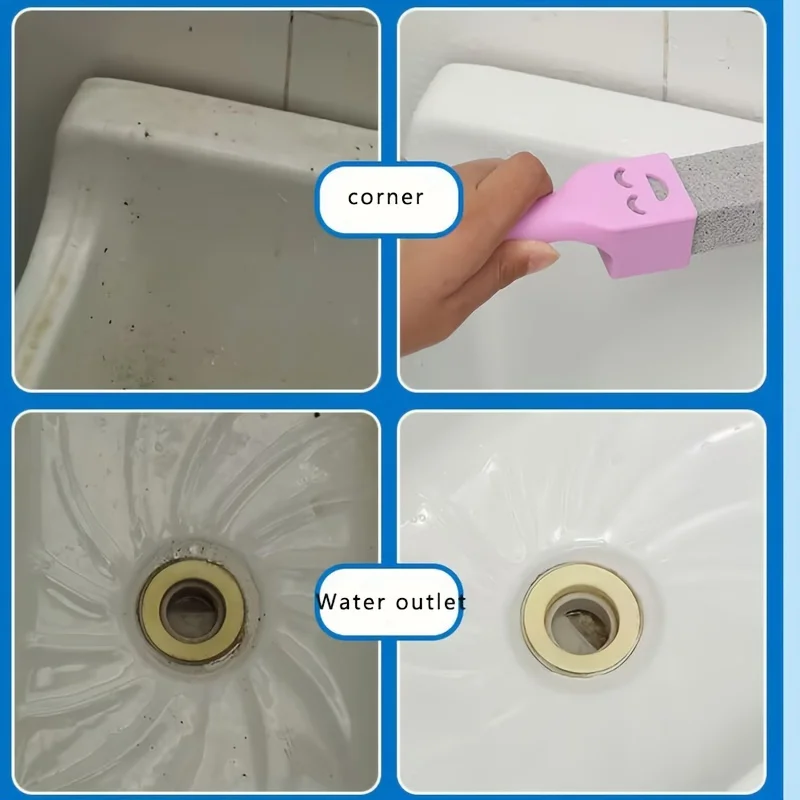 2 Stück Toilettenreiniger ohne tote Winkel, Bimsstein-Toilettenbürste zum Entfernen von Urinablagerungen und gelben Flecken – Detail 4