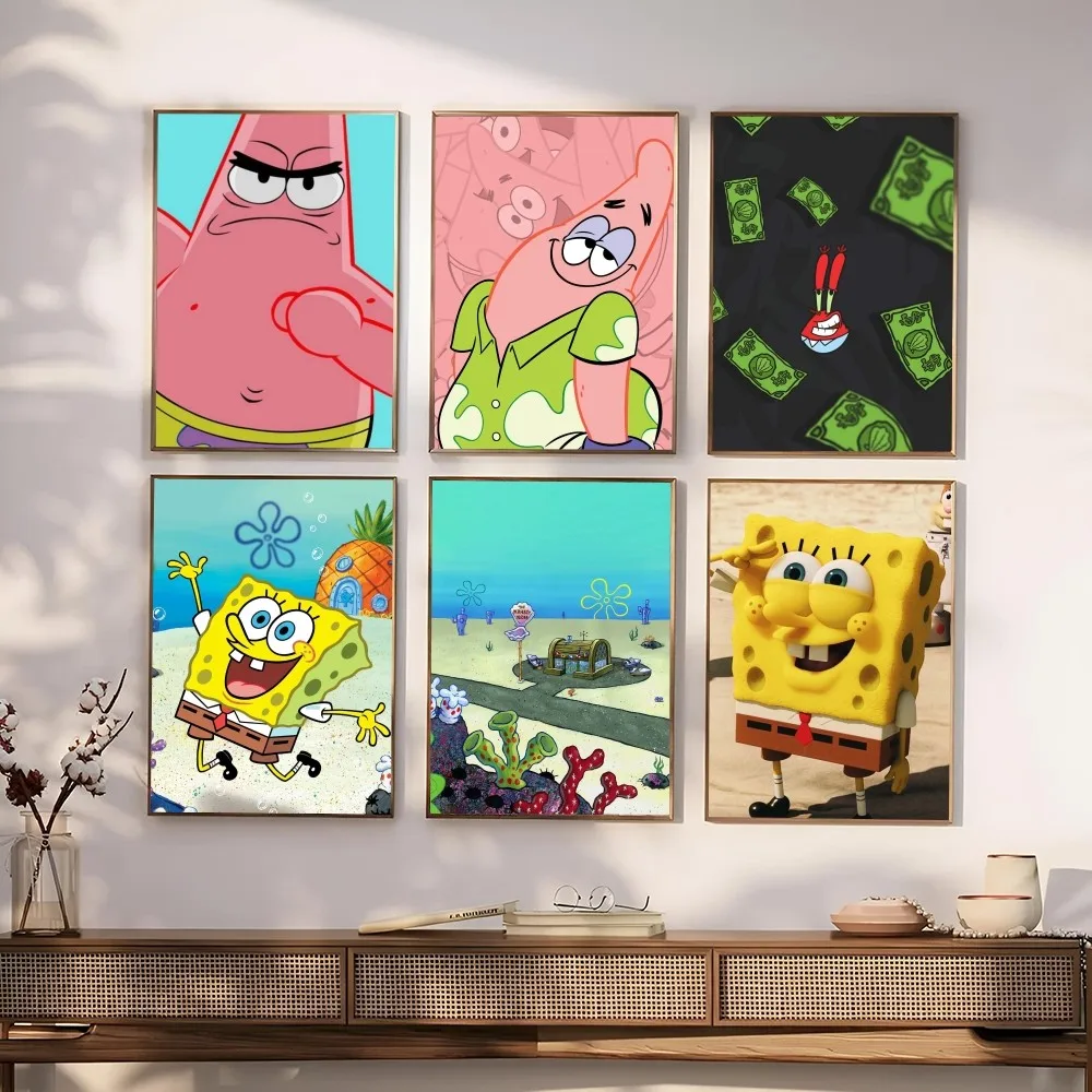 Anime Spongebob Poster Paper Print Home Living Room Bedroom Entrance Bar Restaurant Cafe Art Painting Decoration