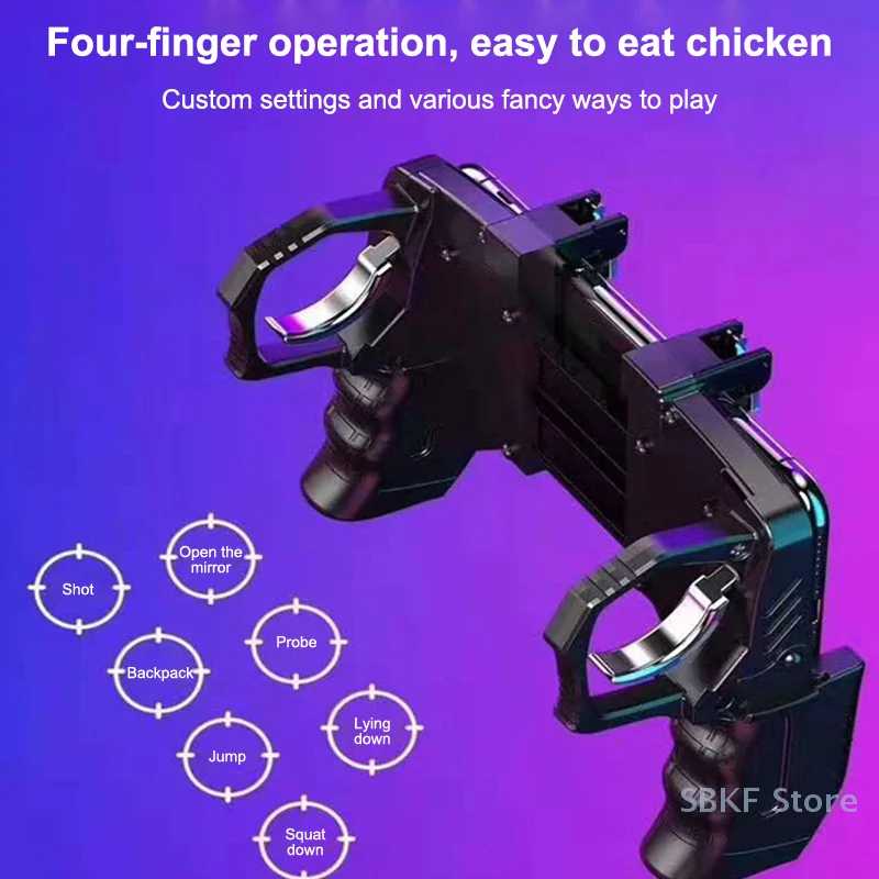 K21 Game Handle PUBG Mobile Phone Gamepad Joystick L1 R1 Trigger Game Shooter Controller