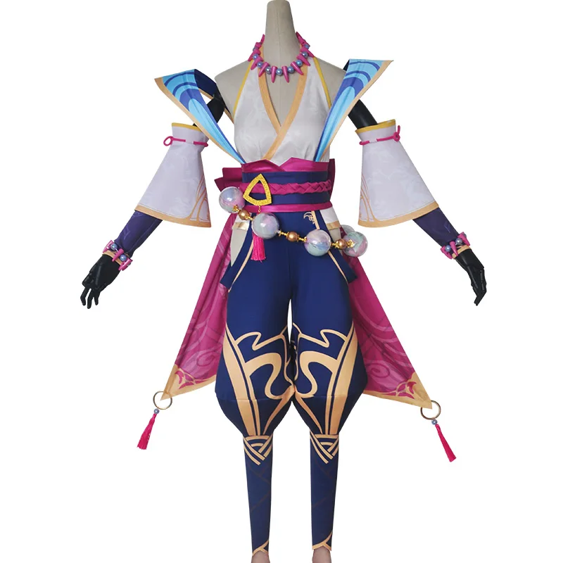 New Syndra Cosplay Costume Game LOL Soul Lianhua Women Girl Cos Dress Carnival Comic-con Party Clothes Full Set In Stock