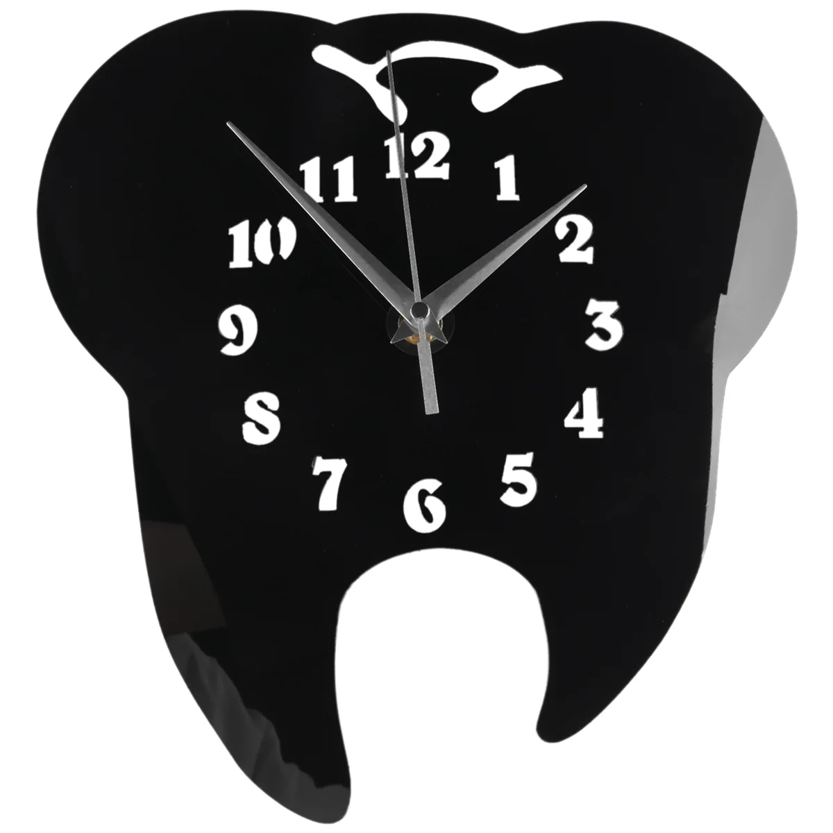 

Реалистичные креативные настенные часы в форме зуба, стоматологический орнамент, настенные часы, 3D акриловые креативные зеркальные наклейки на стену, домашний декор-черный