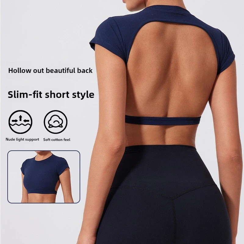 LezyanXR سترة اليوغا للصدمات جميلة الظهر جمع التجفيف السريع اللياقة البدنية الملابس تشغيل ضيق ملابس داخلية رياضية تنفس