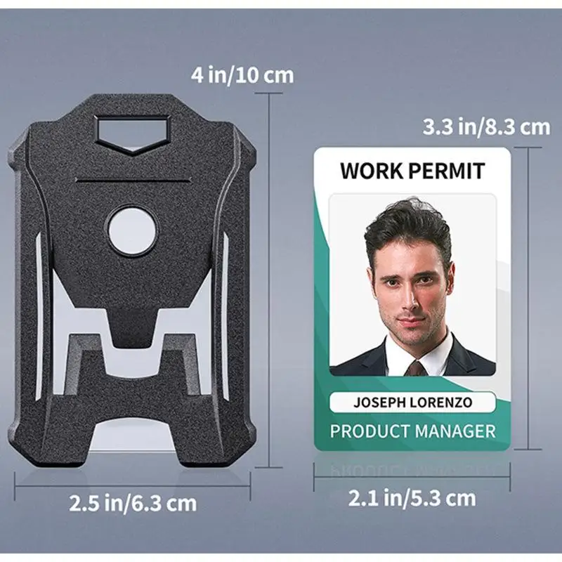 ID Card Holder Protective Cover Hard Plastic Case With Clear Window Heavy Duty Badge Holder For Office School