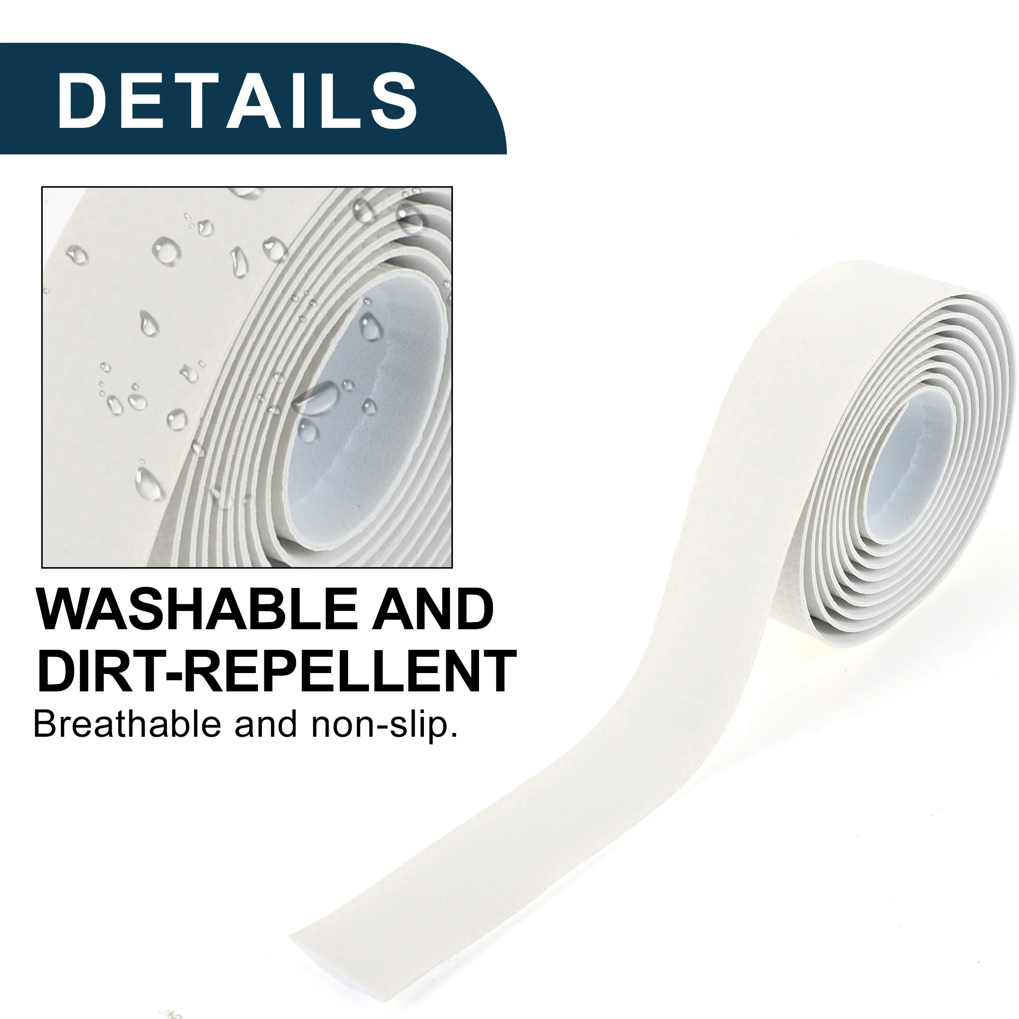 

X Autohaux Нескользящая лента на руль велосипеда с узором из углеродного волокна | Лента для руля велосипеда, белая, 1 пара